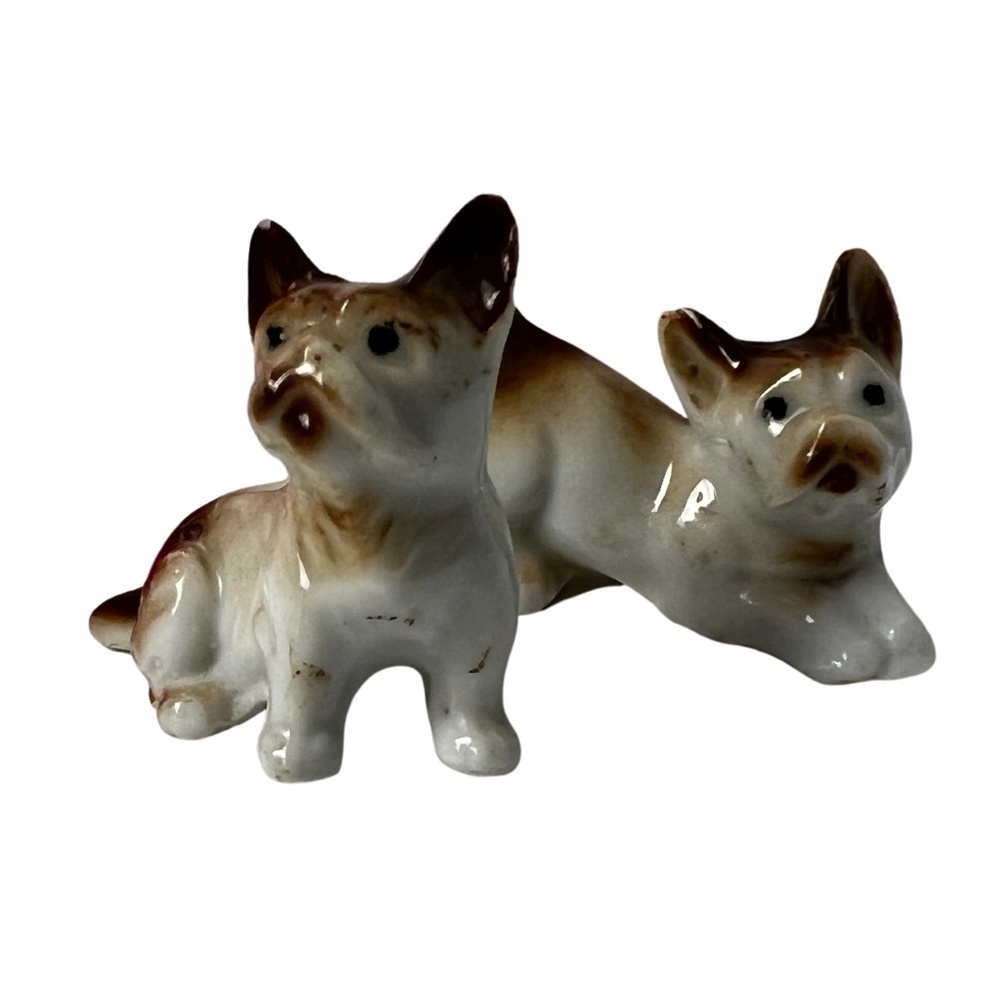 Vintage Miniature Dollhouse Porcelain Collectible Dog Puppy Figurine